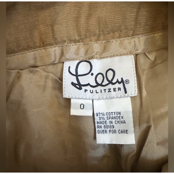 Lilly Pulitzer Patchwork Corduroy Pants Vintage White Label NEW Sz 0 Brown Green - Picture 3 of 14